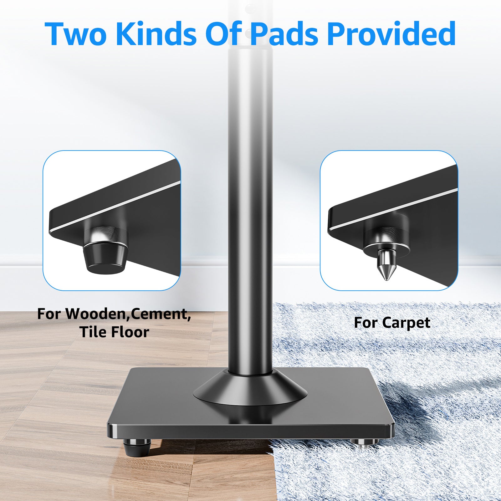 Universal Speakers Stands Pair for Sonos ERA 100 Height Adjustable 35" to 43.4" Floor Standing Speaker Holder MUS9146