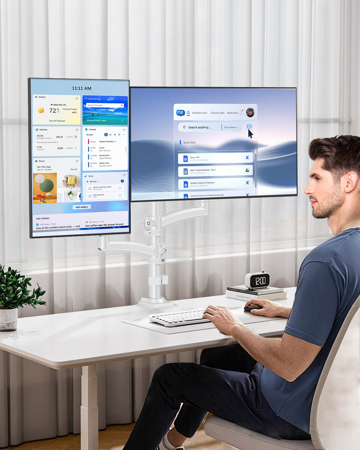 Freelift Dual Monitor Desk Mount for Max 32'' Monitors MUA6016W