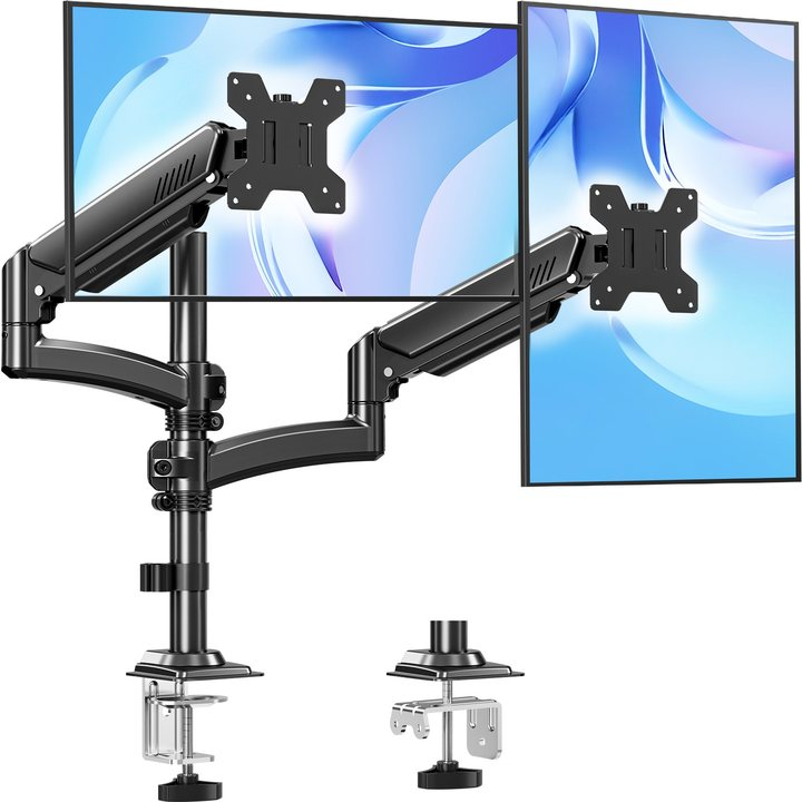 thumbnail image 2 of HUANUO Dual Monitor Wall Mount Up To 32 Inch Screens, Wall Monitor 2 of 12