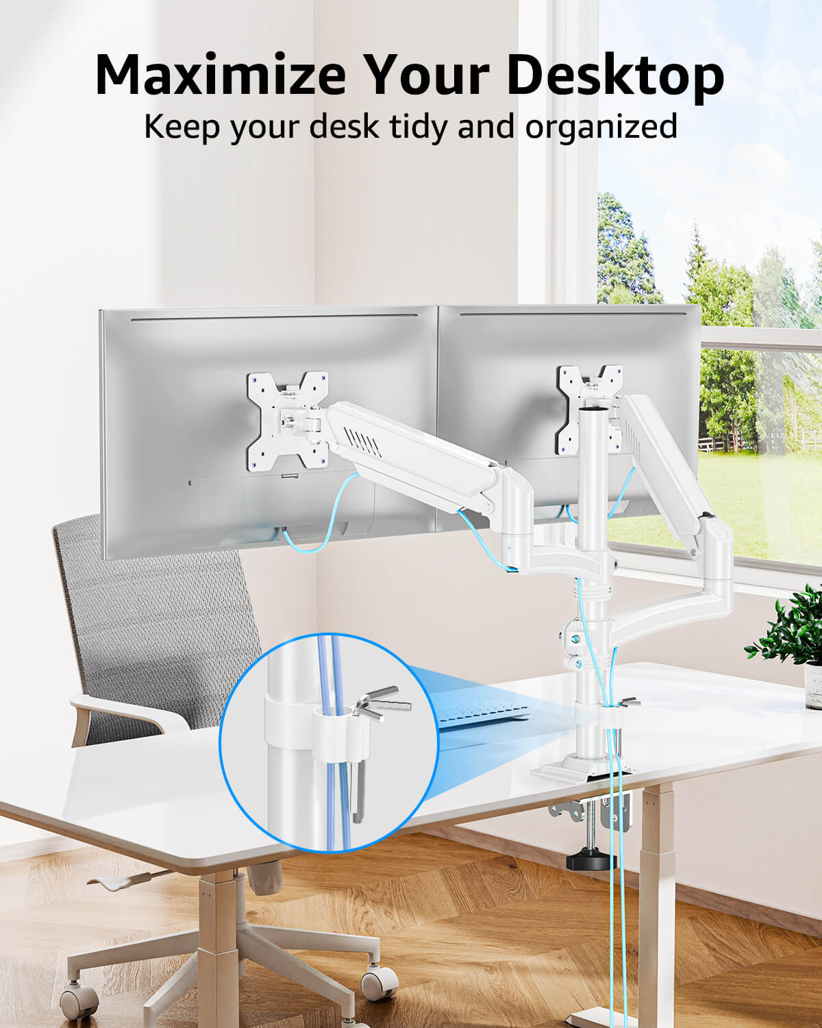 Freelift Dual Monitor Desk Mount for Max 32'' Monitors MUA6016W