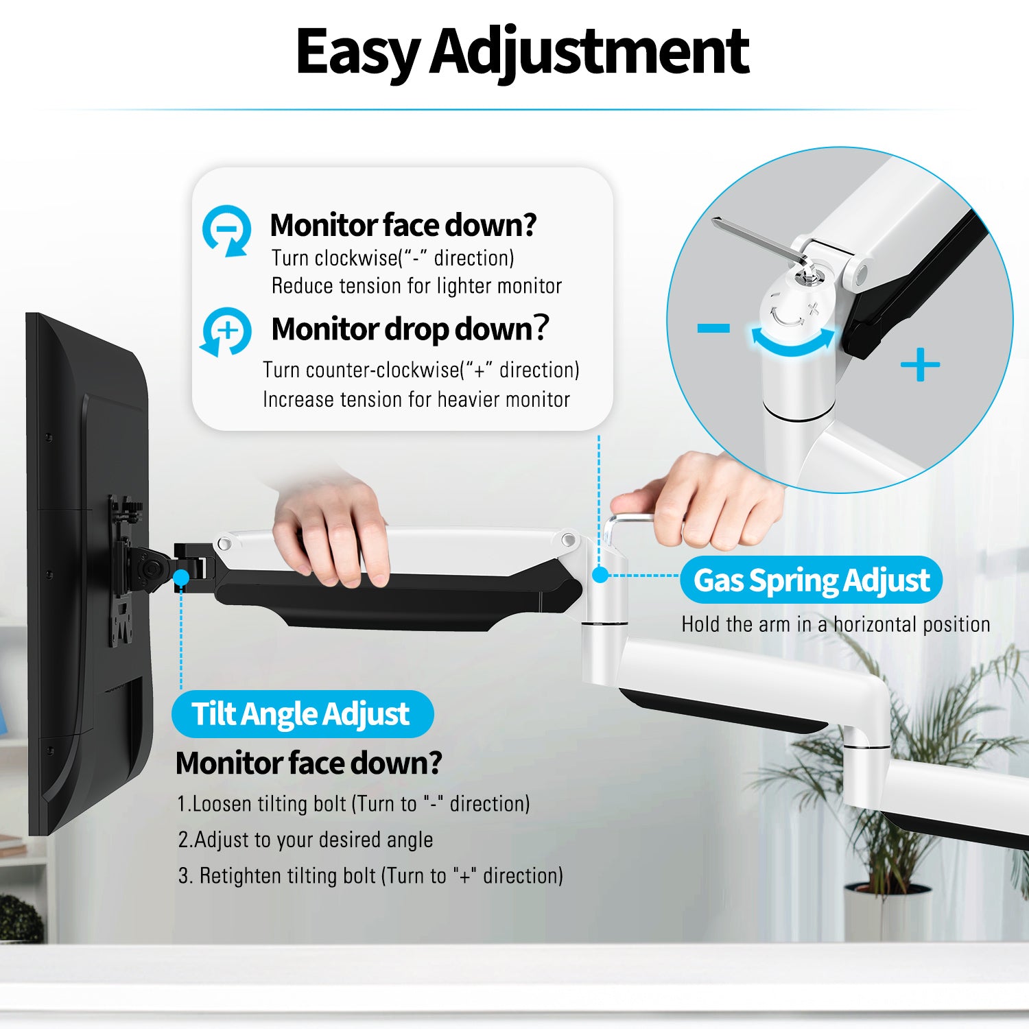Vollbewegliche Dreifach-Monitor-Tischhalterung für maximal 32-Zoll-Monitore MUM-8003A