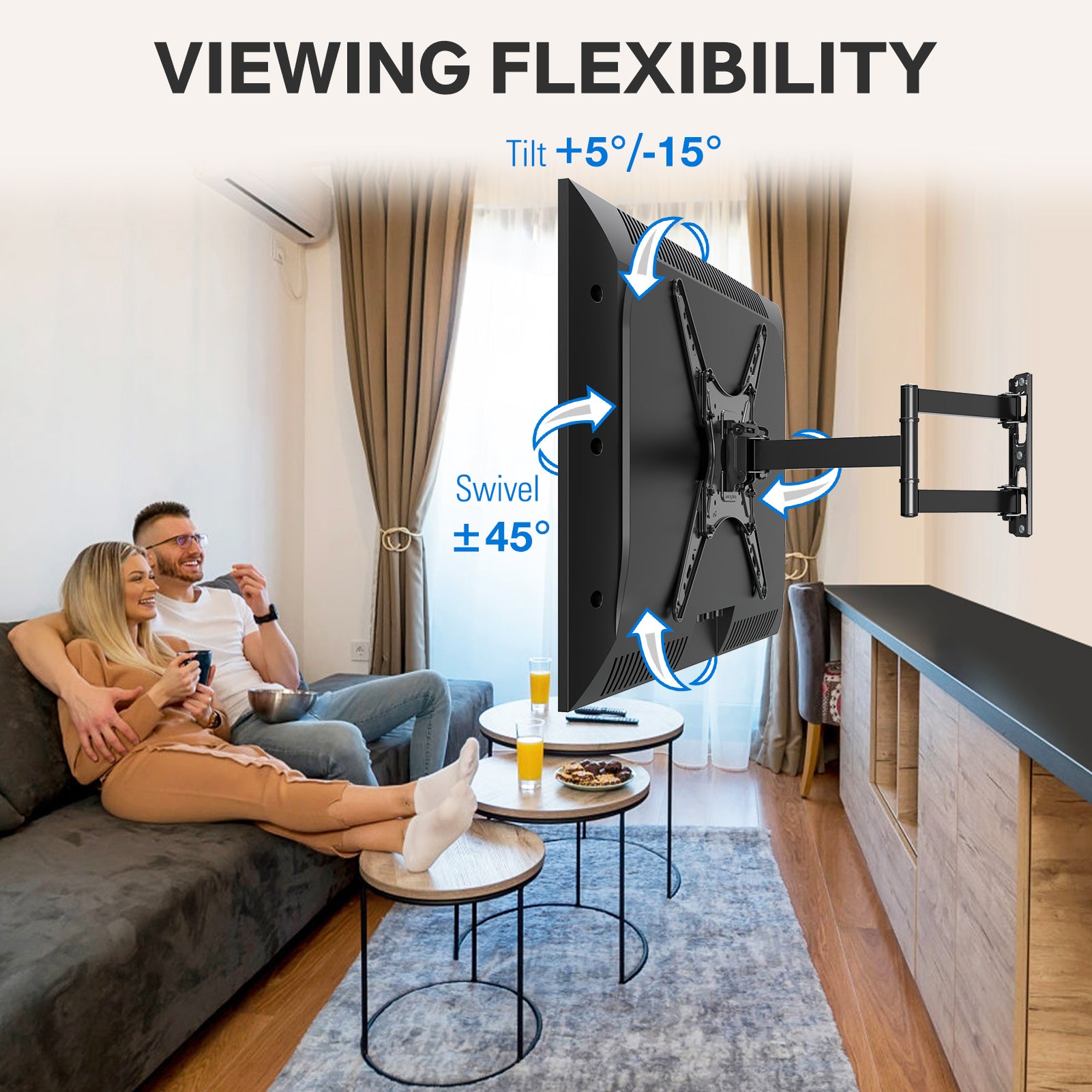 Full Motion Corner TV Wall Mount for 20''-60" TVs MUT0014
