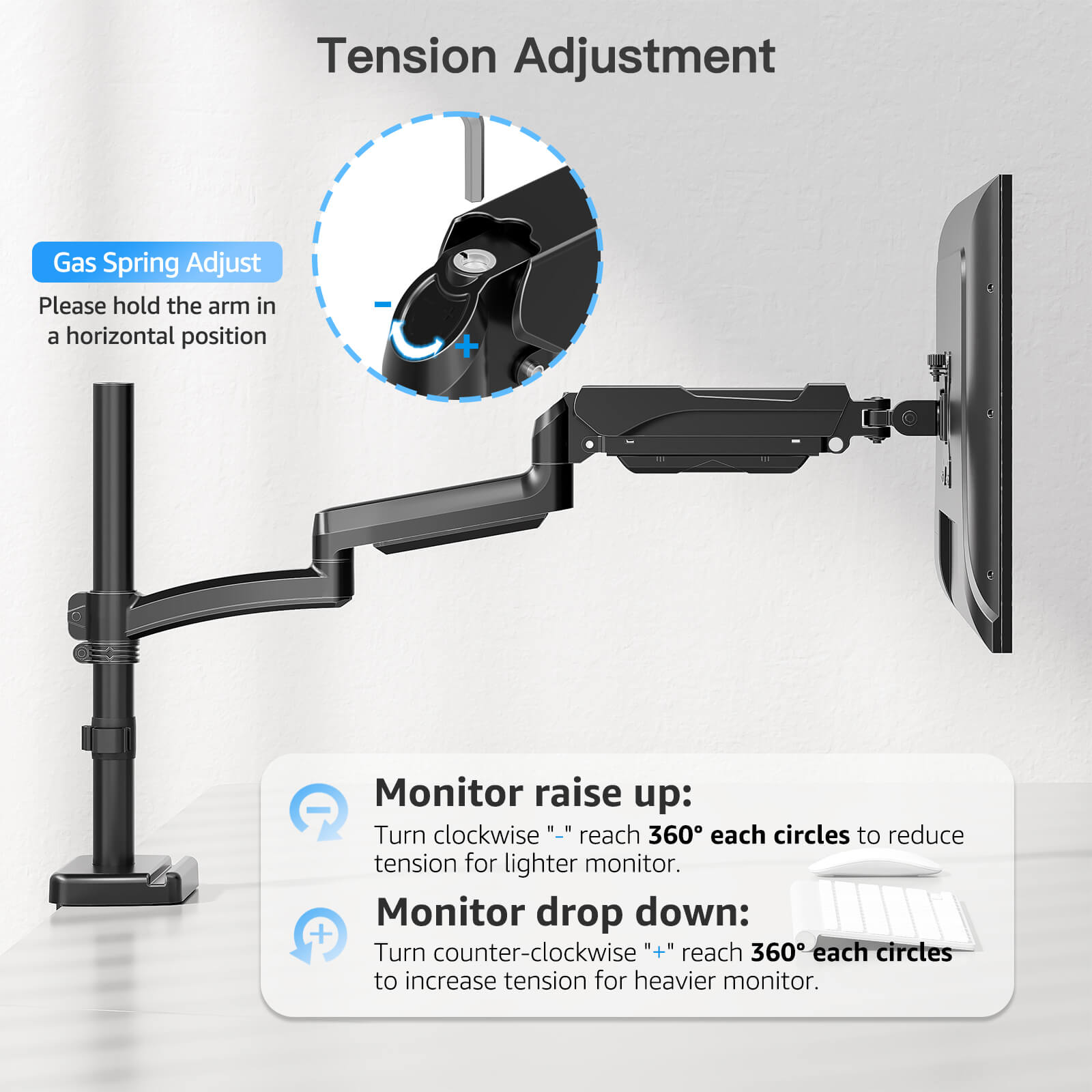 Single Monitor Desk Mount for 13''-32'' Monitors MUA6021B