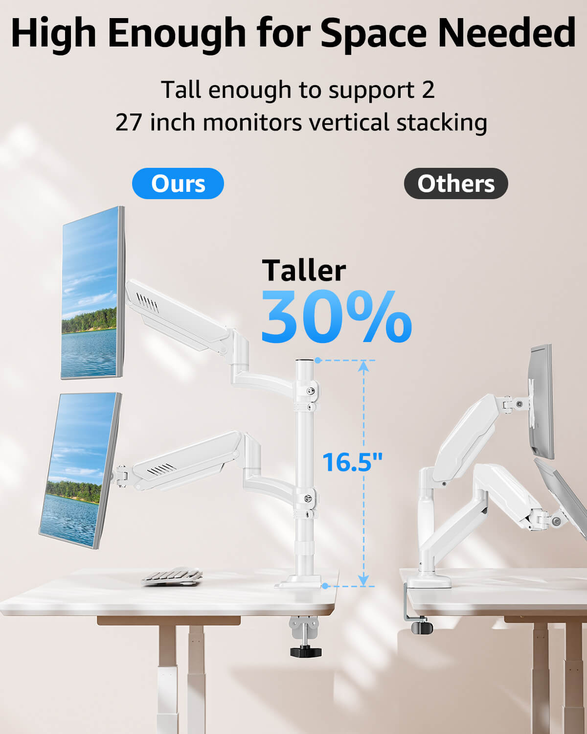 Freelift Dual Monitor Desk Mount for Max 32'' Monitors MUA6016W