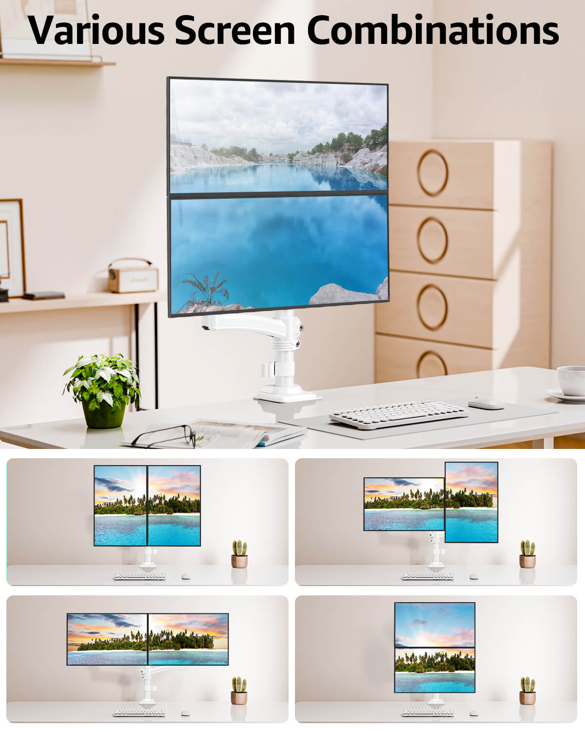 Freelift Dual Monitor Desk Mount for Max 32'' Monitors MUA6016W