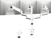 MOUNTUP Triple Monitor Stand Mount - 3 Monitors Desk Mount for Computer Screens Up to 27 inch, Triple Monitor Arm with Gas Spring, Heavy Duty Monitors Stand, Each Arm Holds Up to 19.8 lbs, White