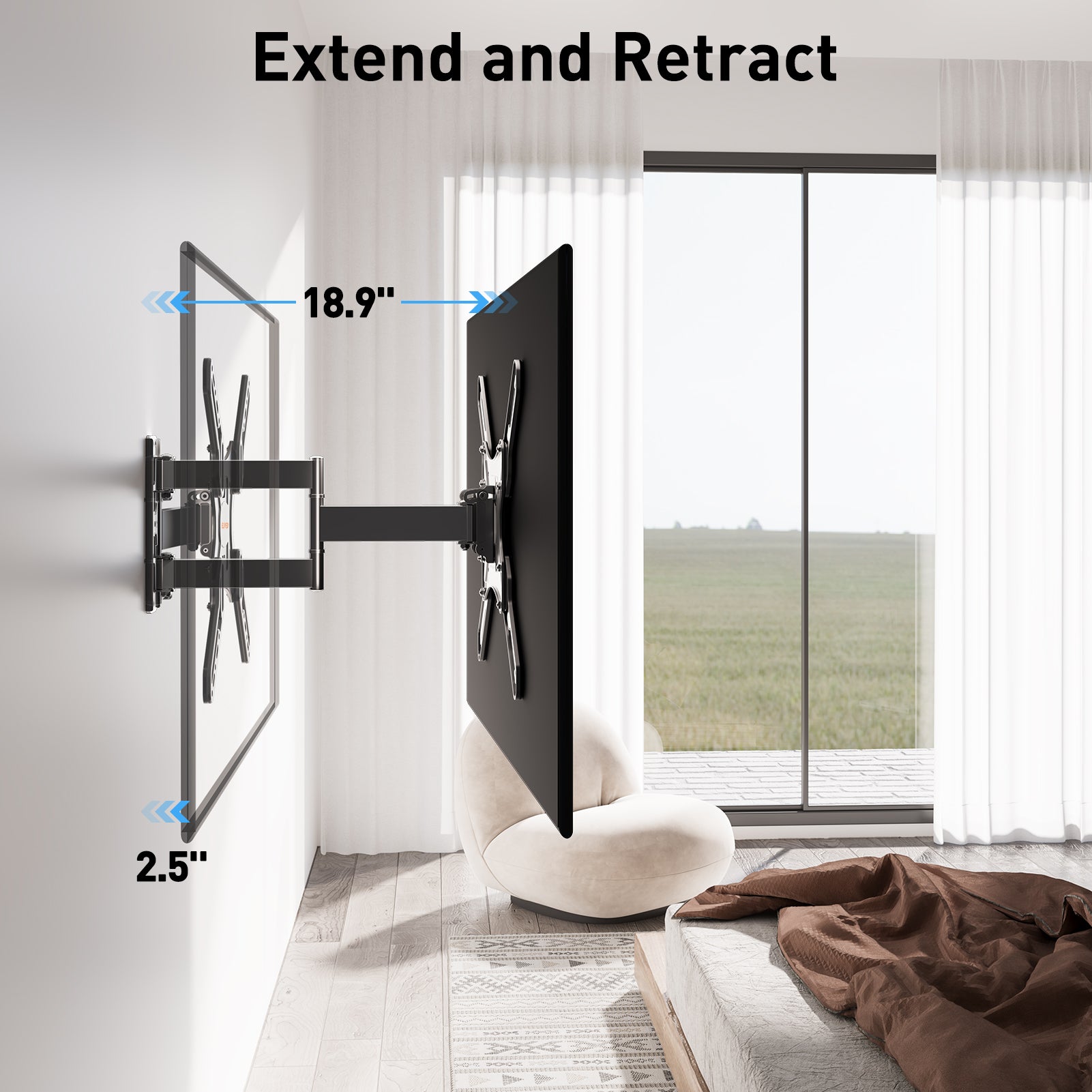 Full Motion TV Wall Mount For 20"-60" TVs MUT0020