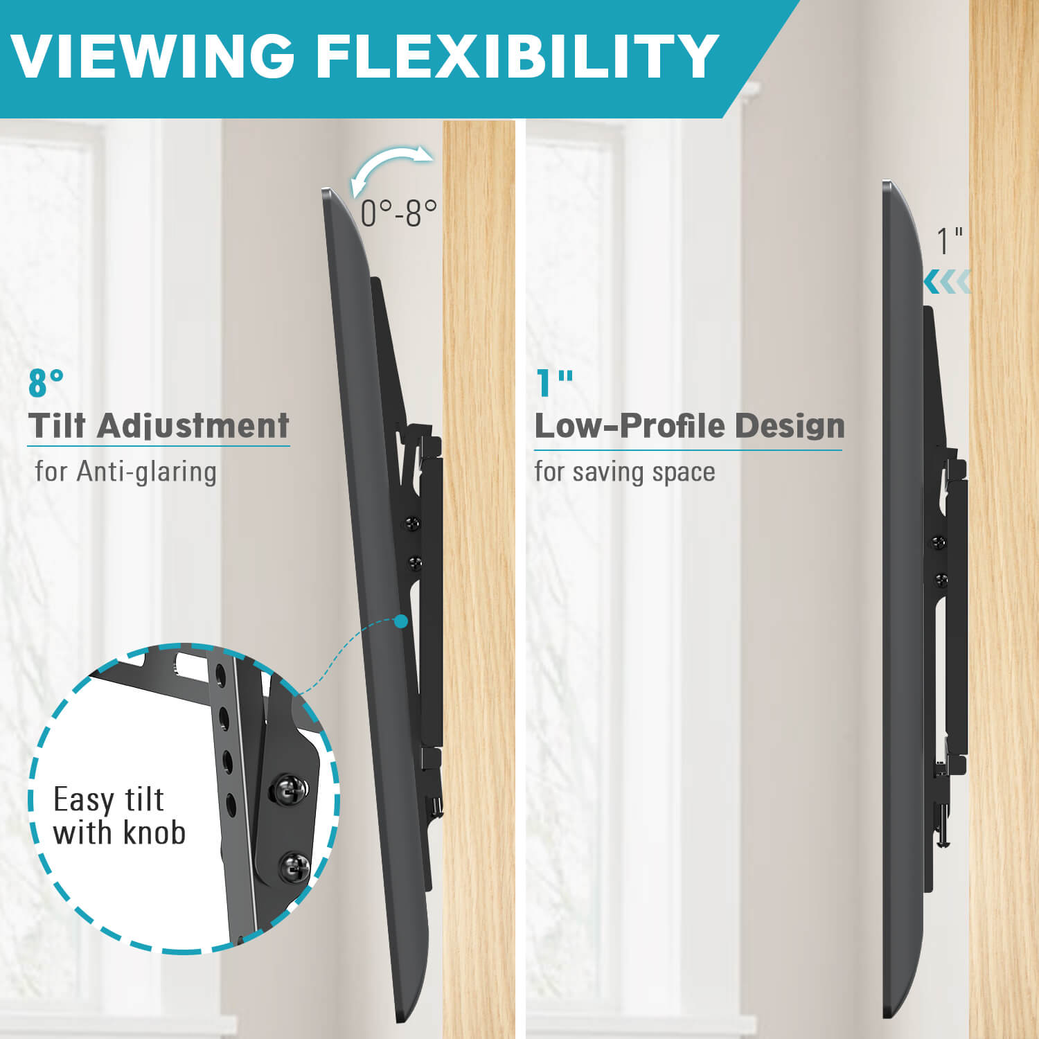 MOUNTUP Tilt TV Wall Mount for 32''-65" TVs MUT0078