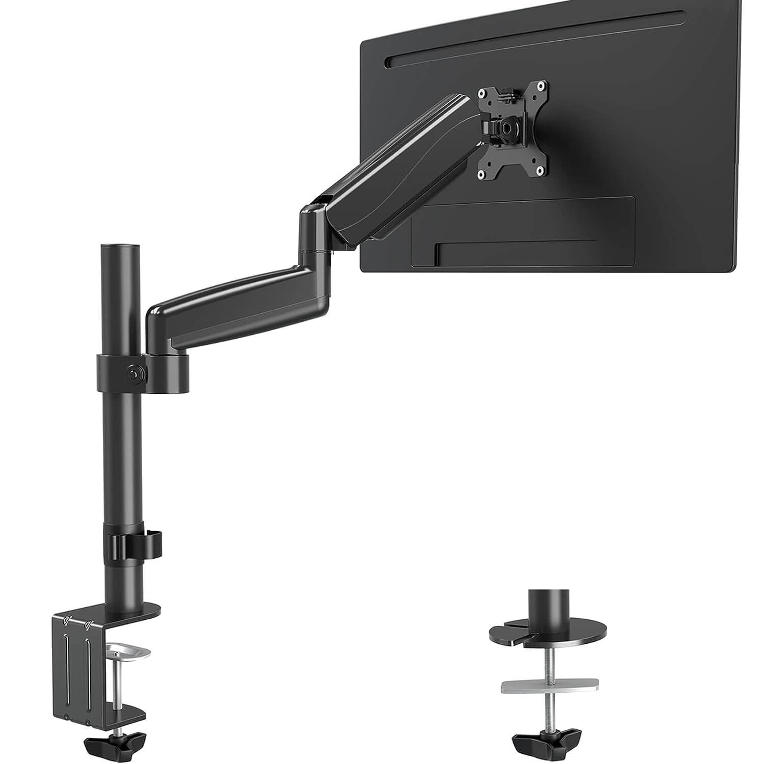 MOUNT PRO Soporte de monitor doble para pantalla de computadora de 13 a 32  pulgadas, soporte de monitor de altura ajustable para 2 monitores, brazo de