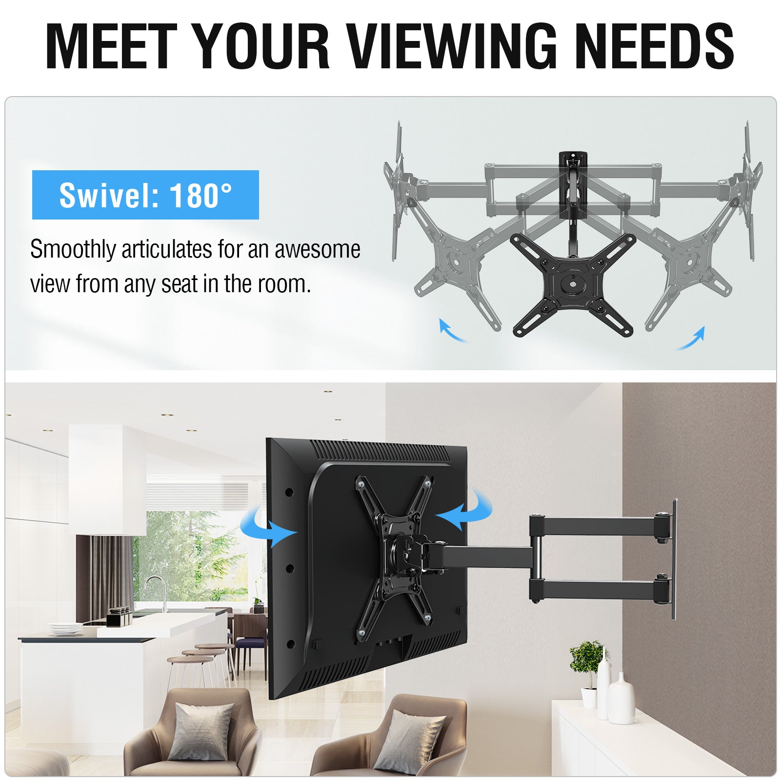 Soporte de pared para TV Full Motion para televisores de 14''-42" MUT0030