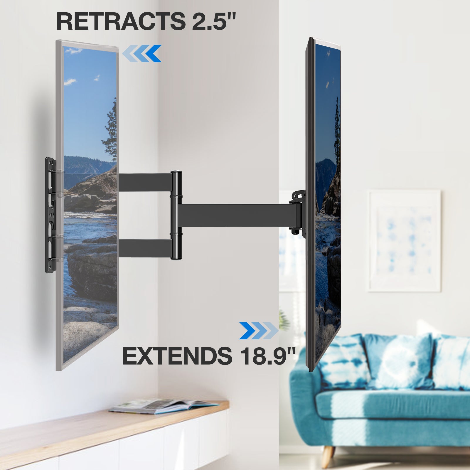 Full Motion Corner TV Wall Mount for 20''-60" TVs MUT0014