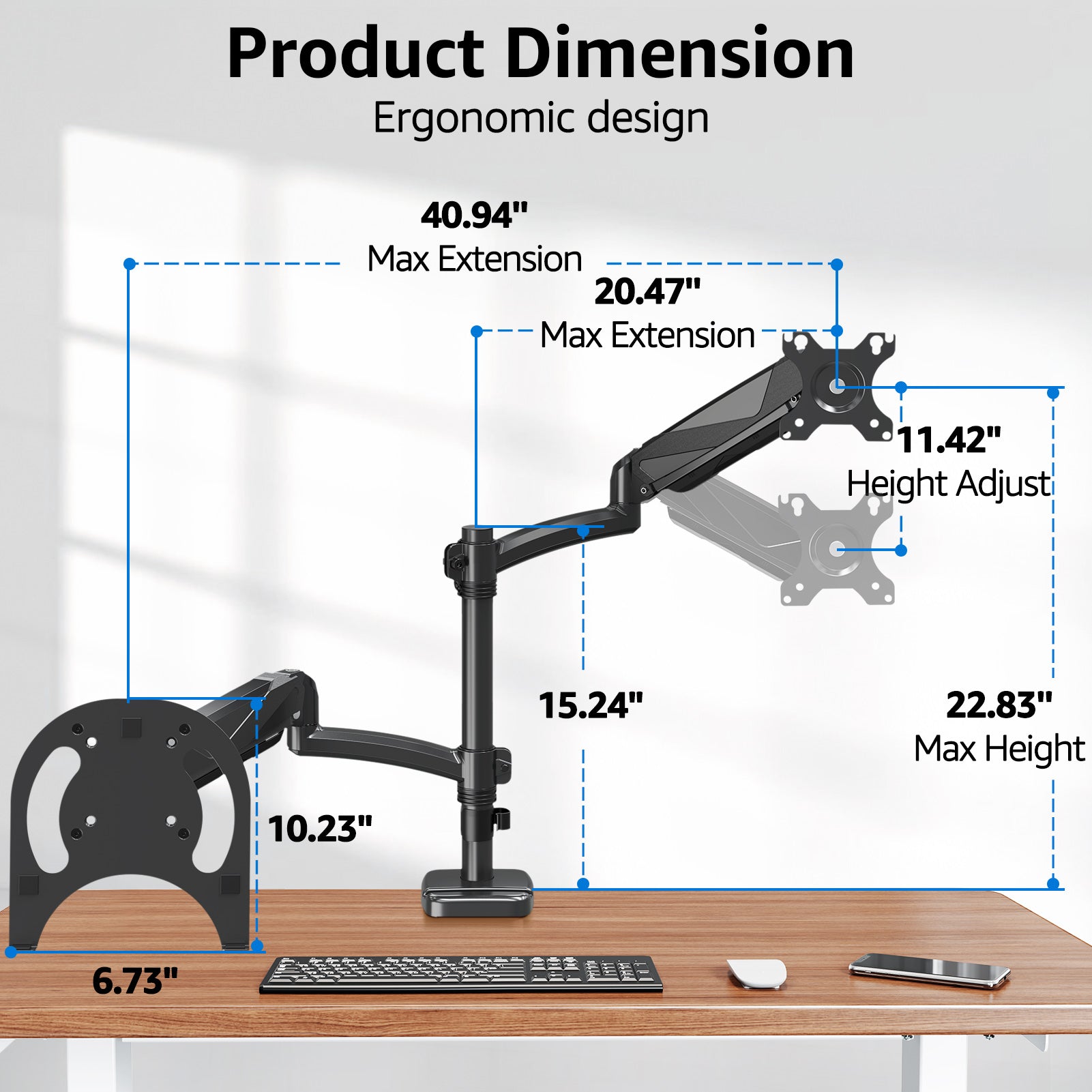 Laptop and Monitor Stand for 13''-17'' Laptop and Max 32'' Monitors MU4010