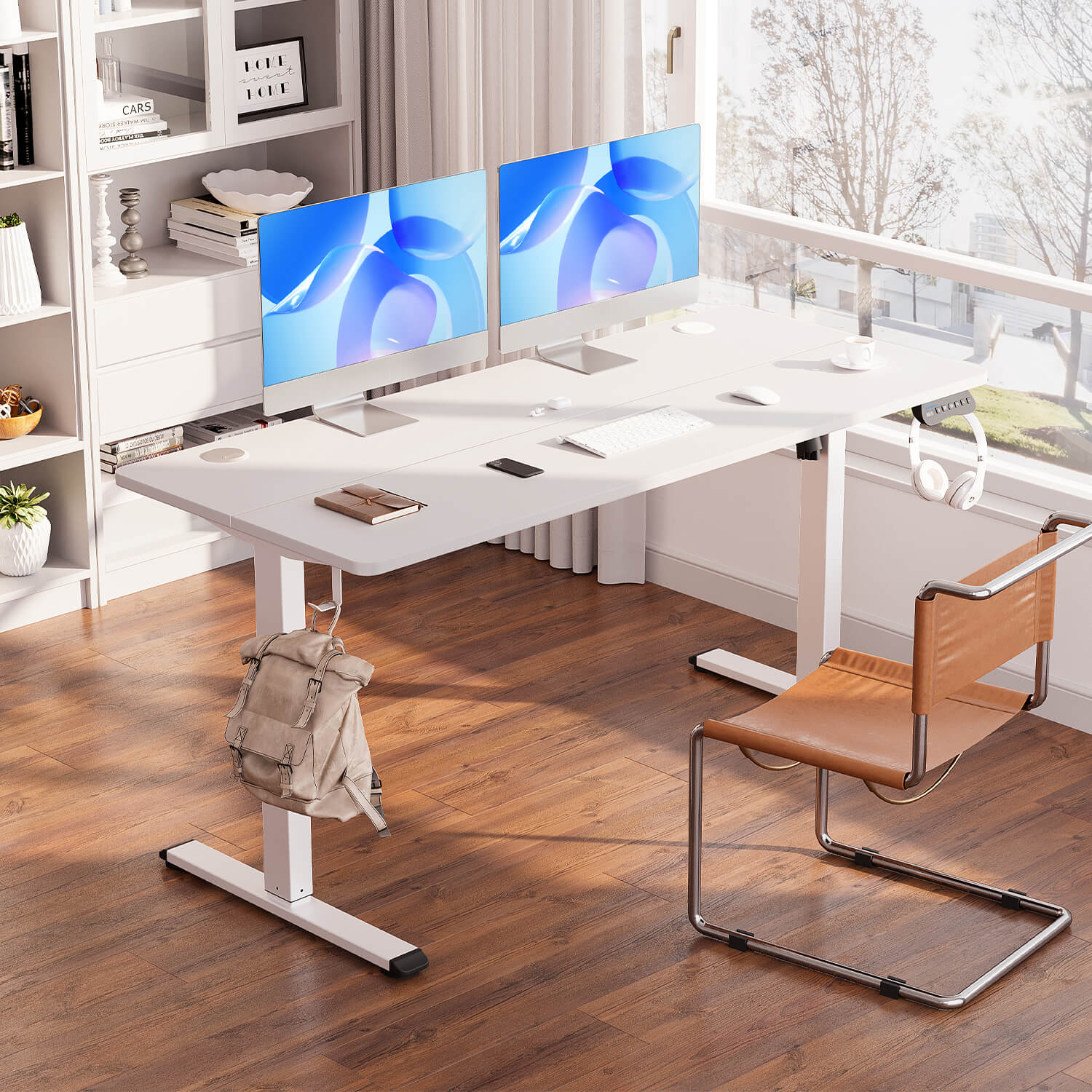 MOUNTUP 55 x 24 Inches Electric Height Adjustable Standing Desk UP512-W4