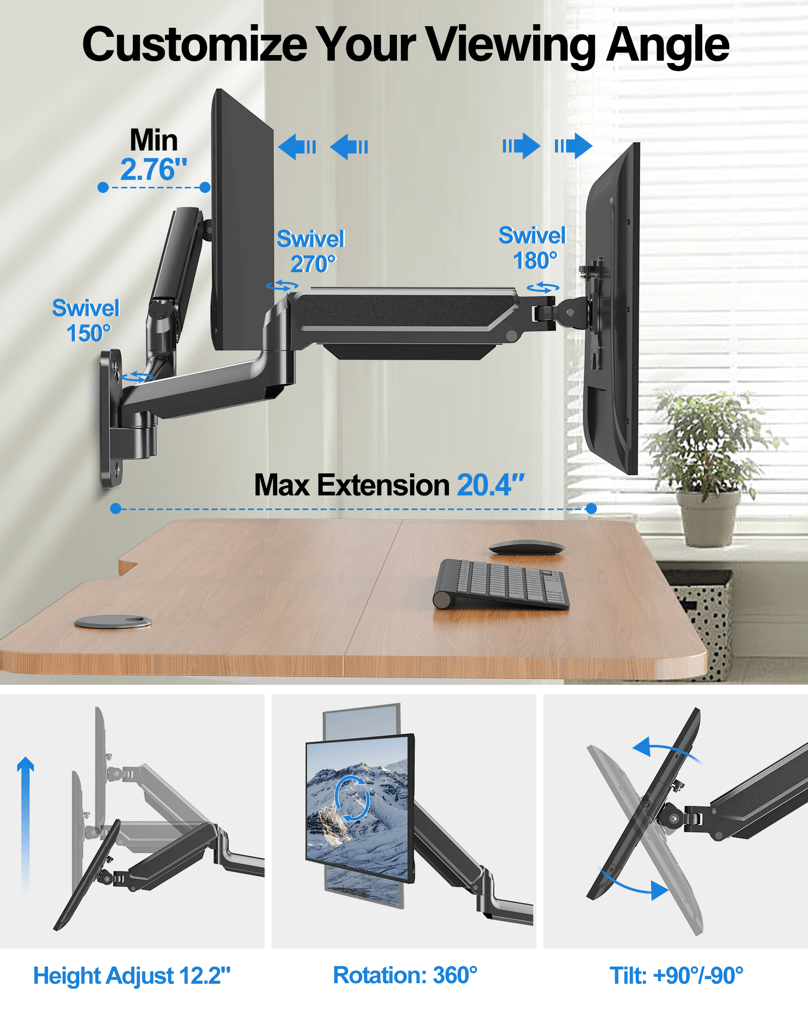 Soporte de pared para monitor dual para 2 monitores máx. de 32'' MU2004