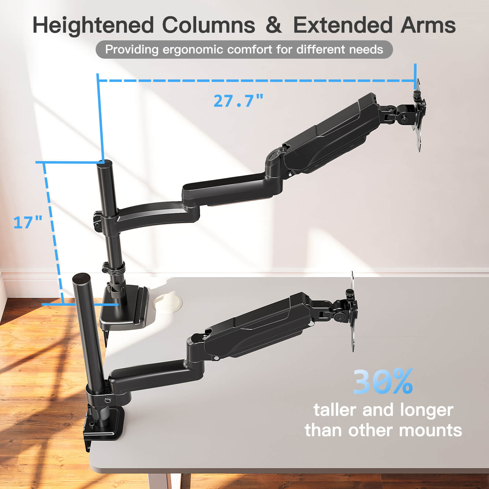 Single Monitor Desk Mount for 13''-32'' Monitors MUA6021B
