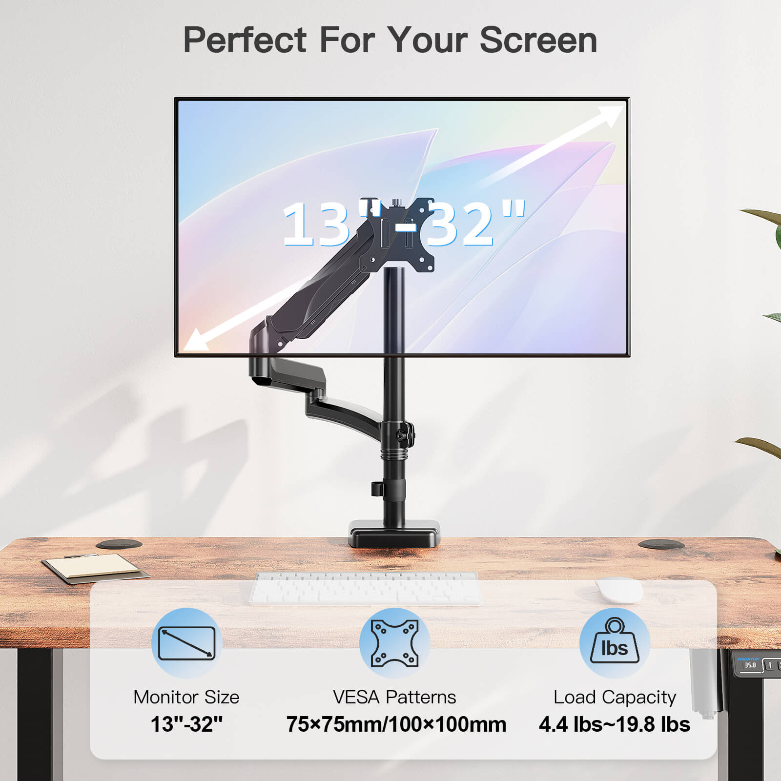 Single Monitor Desk Mount for 13''-32'' Monitors MUA6021B