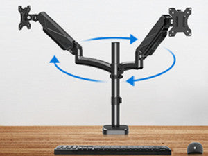 dual monitor arm swivel