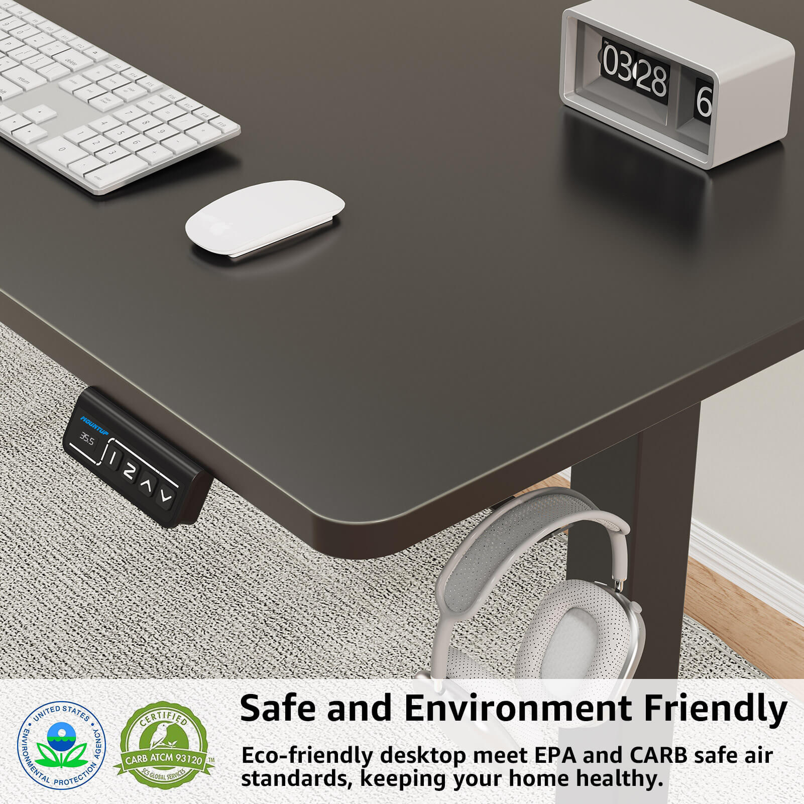 Height Adjustable Electric Standing Desk - Black