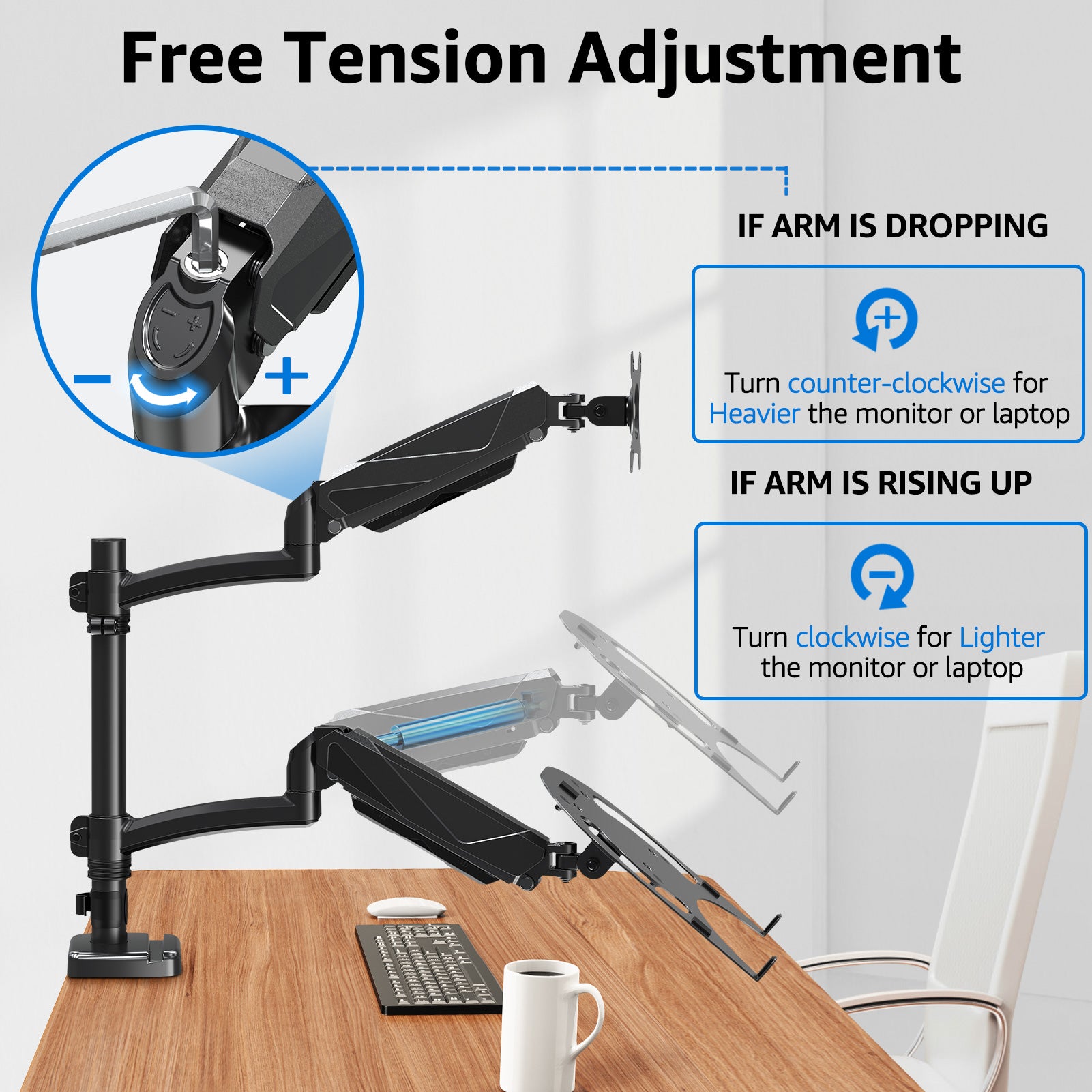 Laptop and Monitor Stand for 13''-17'' Laptop and Max 32'' Monitors MU4010