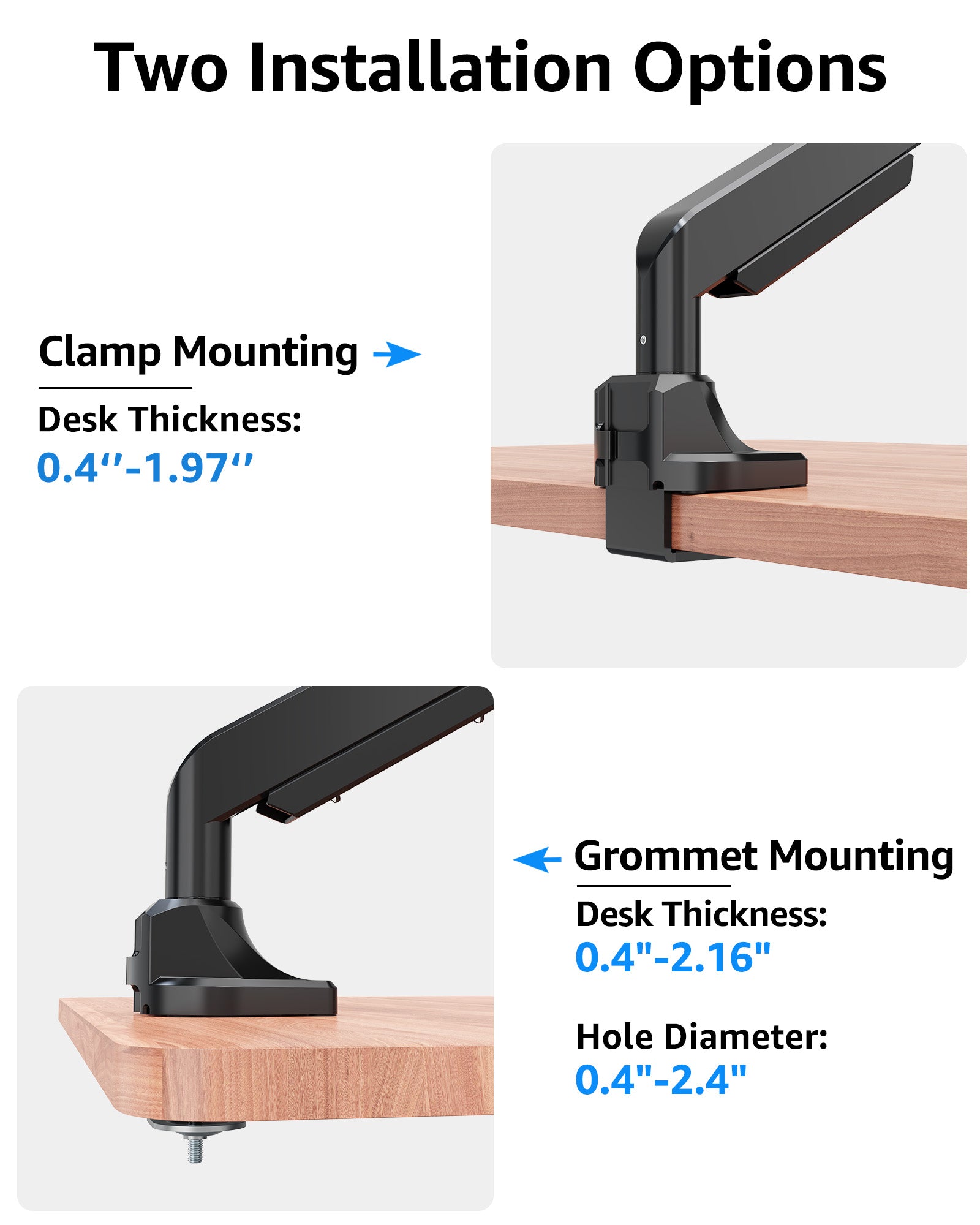 Single Monitor Ultrawide Desk Mount for 19"-49" Monitors MU7011