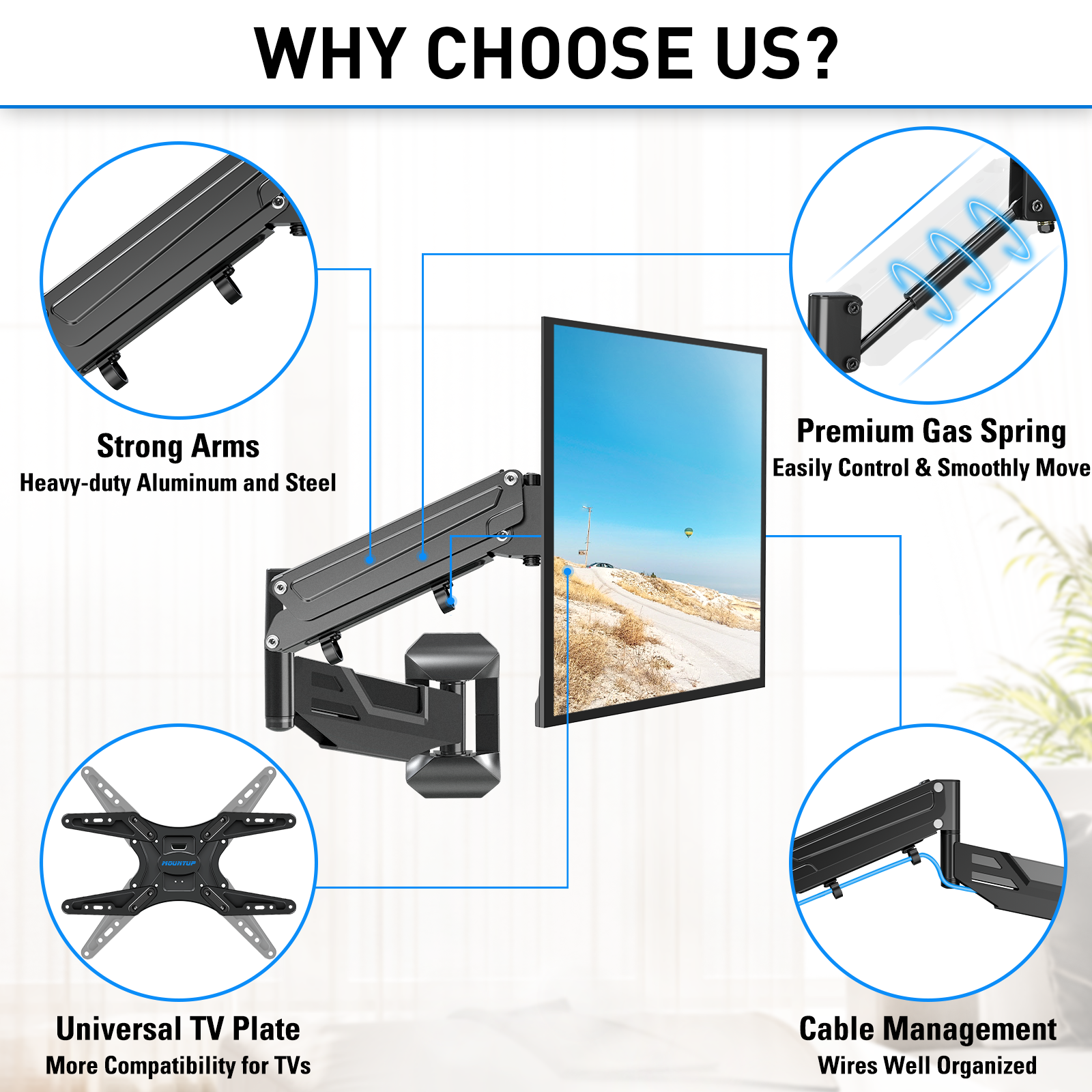 Full Motion Corner TV Wall Mount for 20''-55'' TVs MUT0037-B2