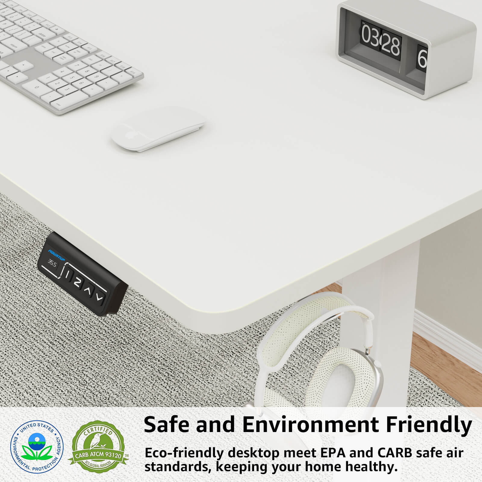 Height Adjustable Electric Standing Desk - White MUD201