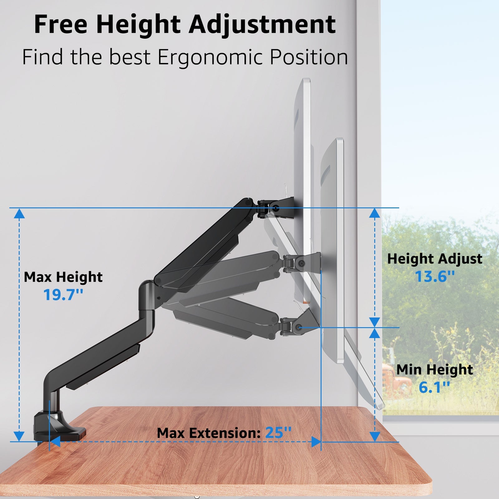 Single Monitor Ultrawide Desk Mount for 19"-49" Monitors MUM-7011