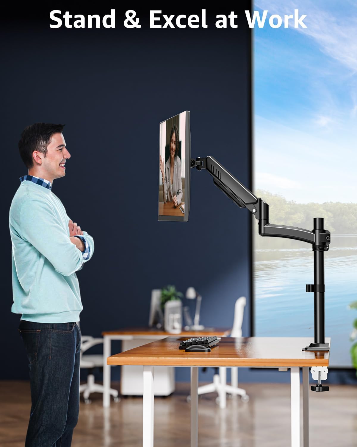 Einzelmonitor-Tischhalterung für 13''-35''-Monitore MU6005
