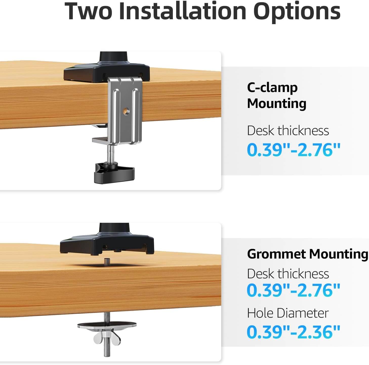Freelift Single Monitor Desk Mount for 13''-32'' Monitors MU8013B