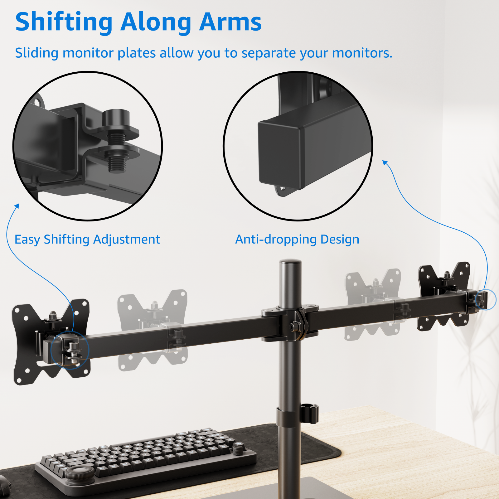 Dual Monitor Desk Stand for 13''-27’’ Monitors MU1014