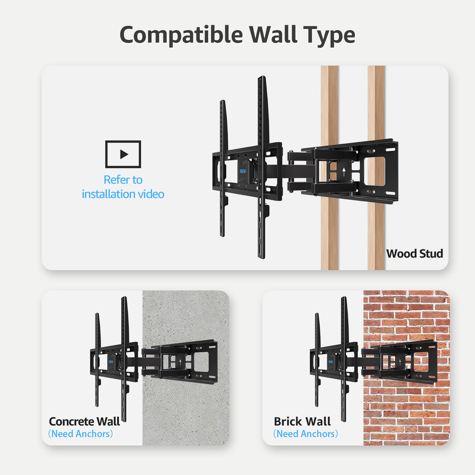 Full Motion TV Wall Mount for 32''-65'' TVs MUT0010