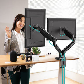 MOUNTUP Ultrawide Dual Monitor Desk Mount for Two Max 35 inch Monitors for Office