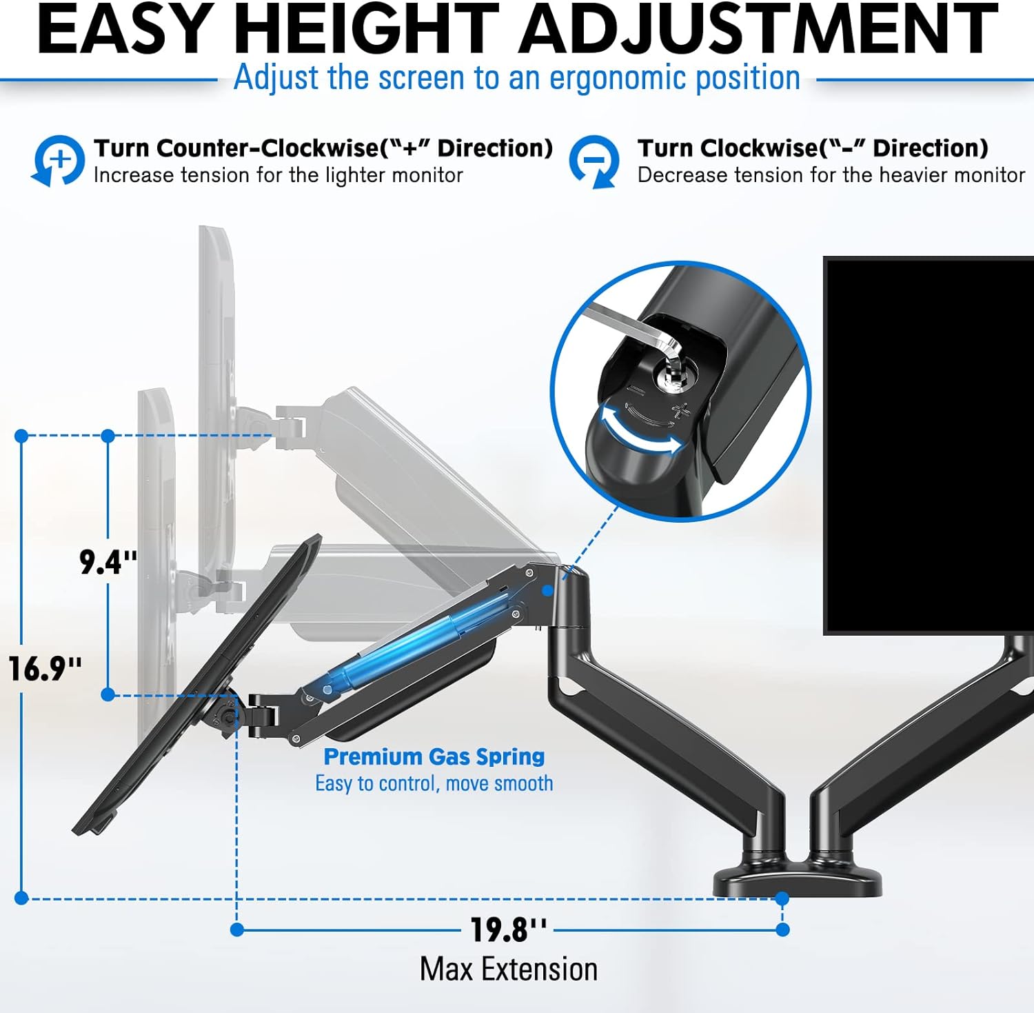 Dual Monitor Desk Mount for 17" -32'' Monitors MU8002