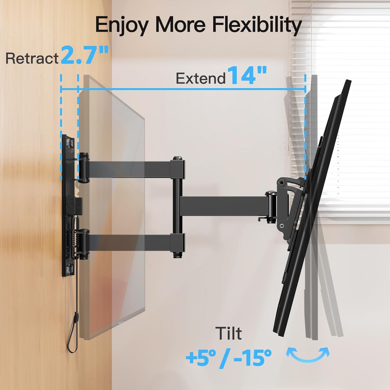 Full Motion Lockable RV TV Mount for 13''-43'' TVs MU2101