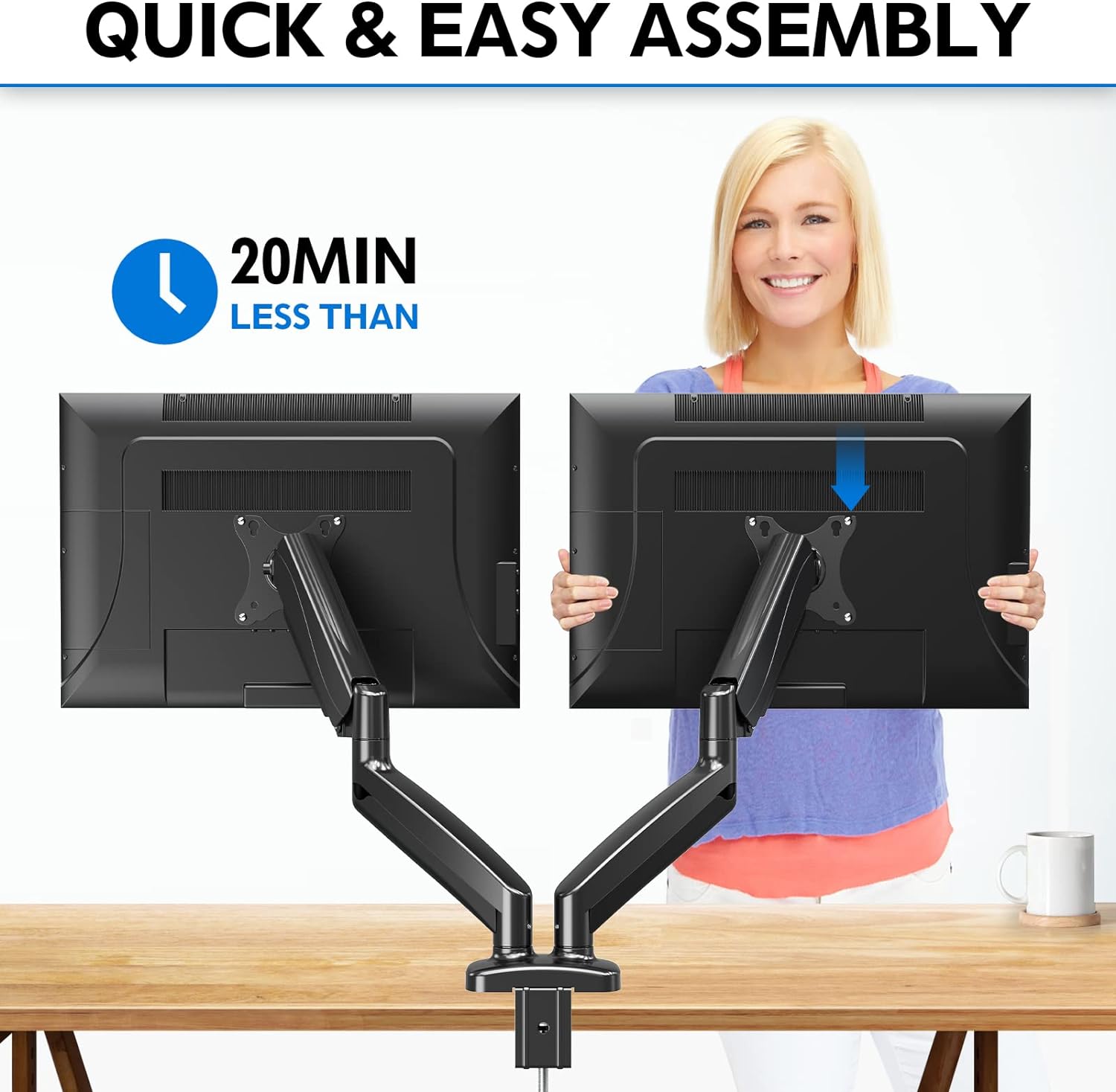 Dual Monitor Desk Mount for 17" -32'' Monitors MU8002