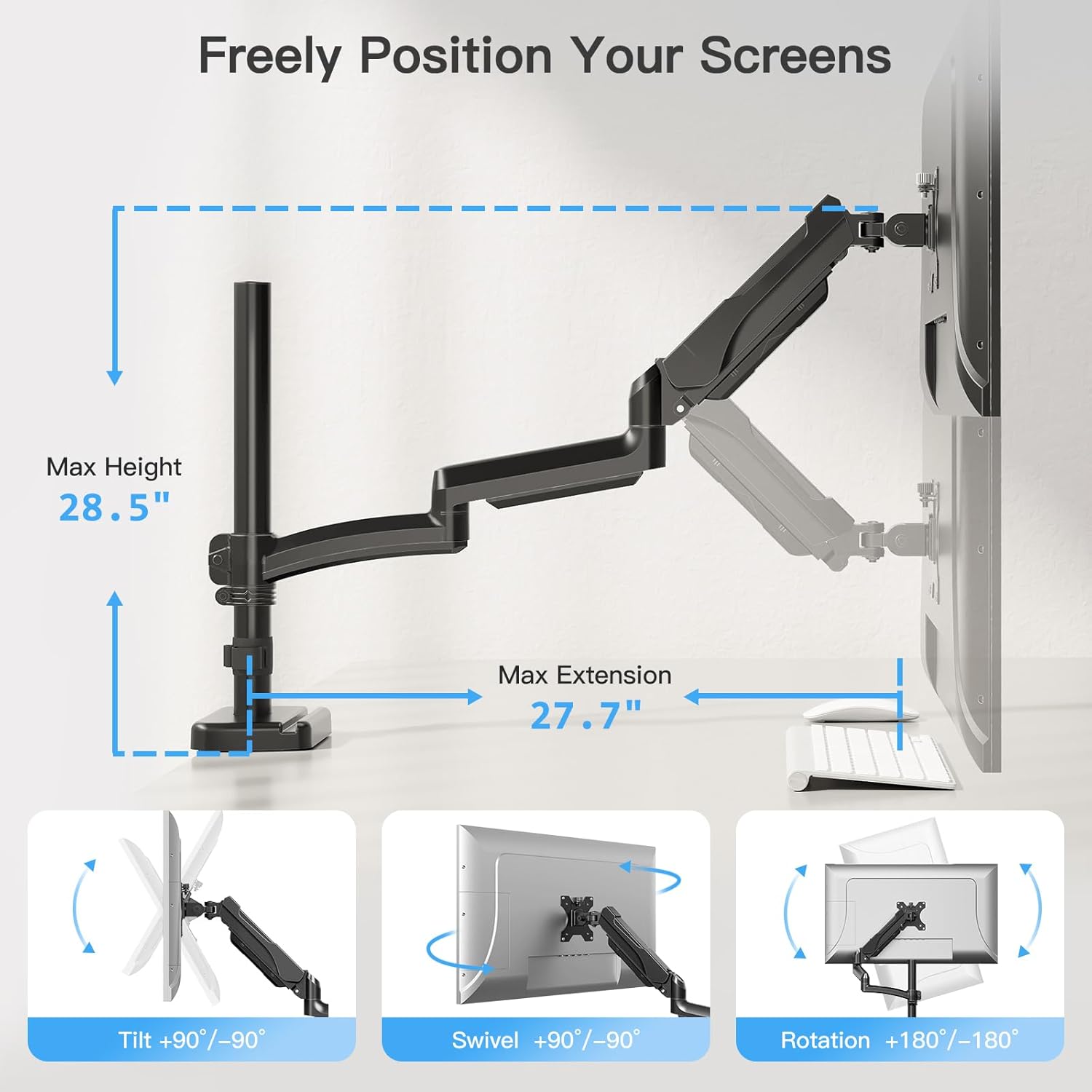 Soporte de escritorio para monitor único para monitores de 17''-32'' MU0025-MA09