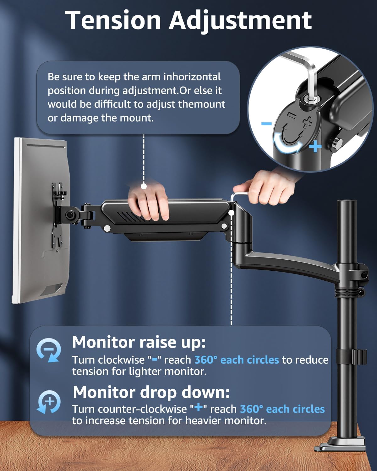 Einzelmonitor-Tischhalterung für 13''-35''-Monitore MU6005