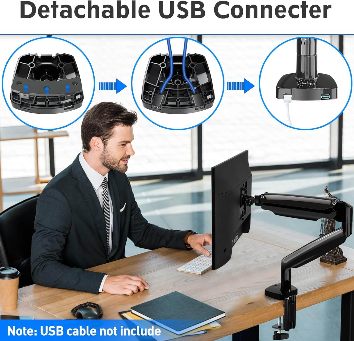 Ultrawide Single Monitor Desk Mount for Max 40'' Monitors MU7007
