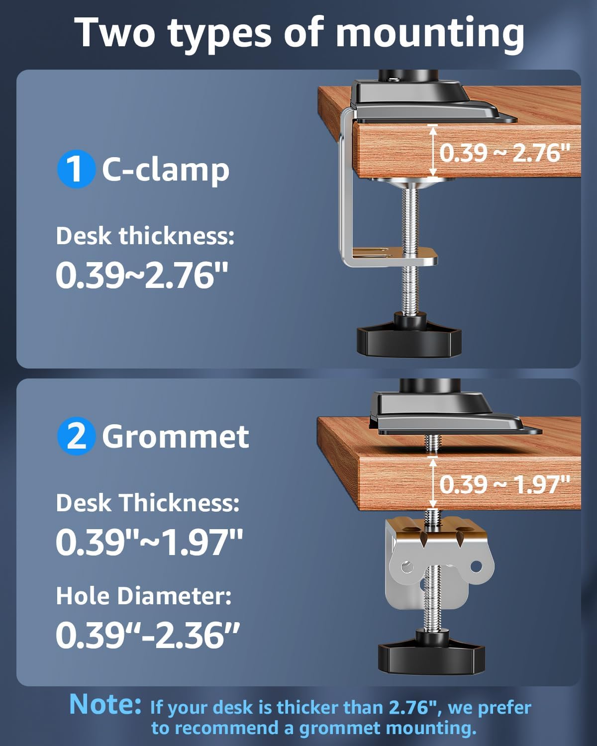 Einzelmonitor-Tischhalterung für 13''-35''-Monitore MU6005