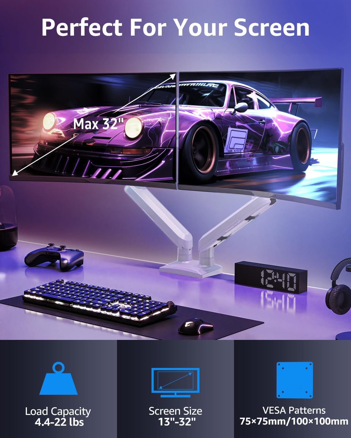 Soporte de escritorio para monitor dual para monitores de 13''-39'' MU7006