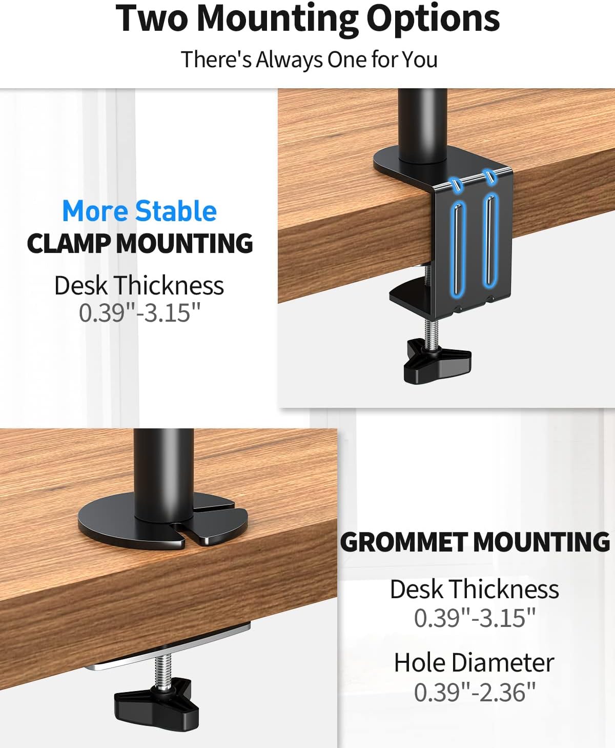 Single Monitor Desk Mount for 13''-35'' Monitors MU6005