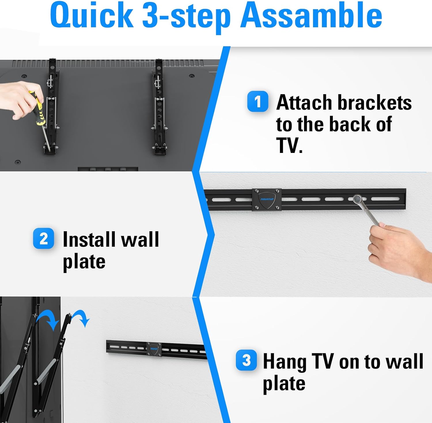 MOUNTUP Ultra Slim TV Wall Mount for 37''-80" TVs MU0063