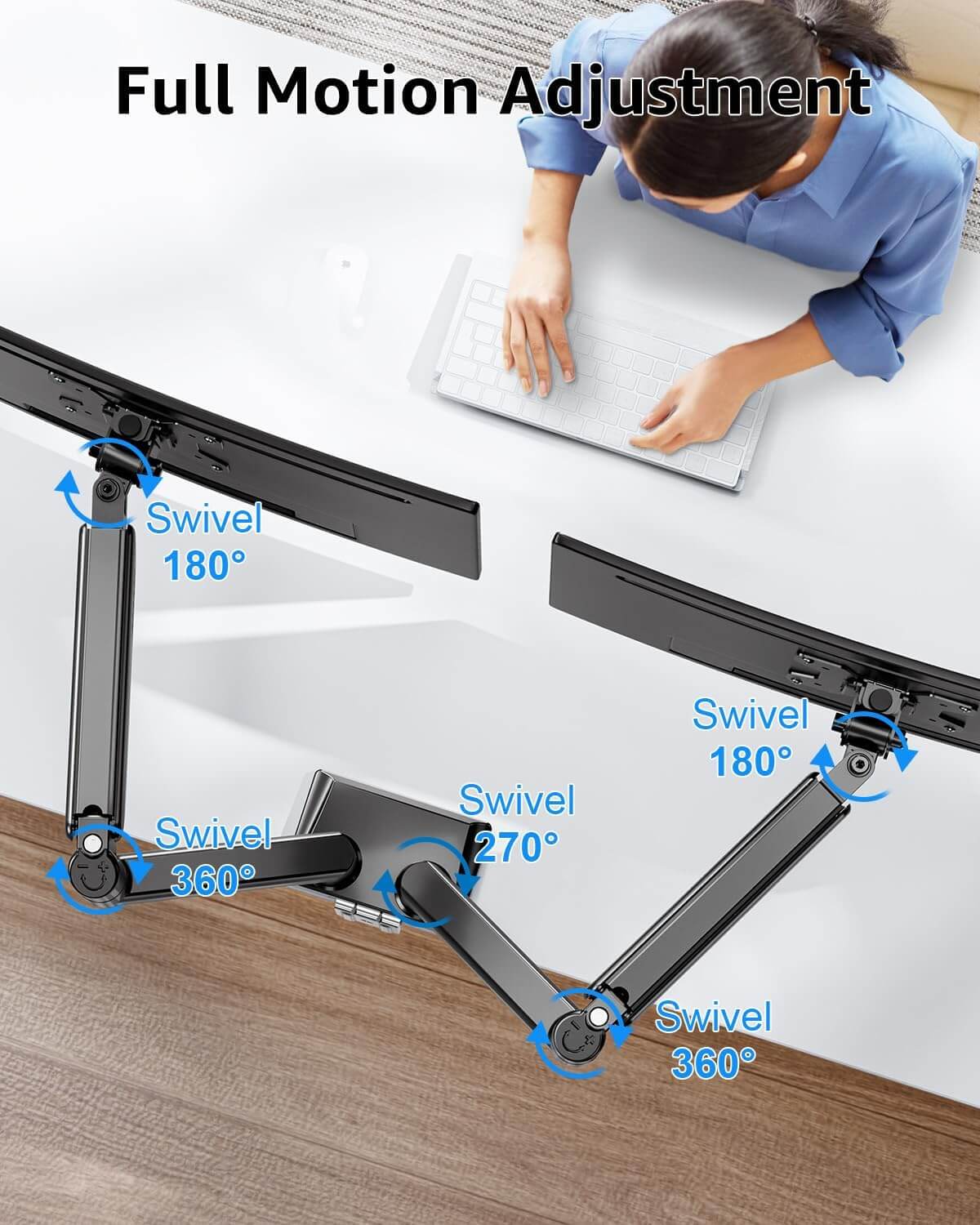 Dual-Monitor-Tischhalterung für maximal 32-Zoll-Monitore MUA0005