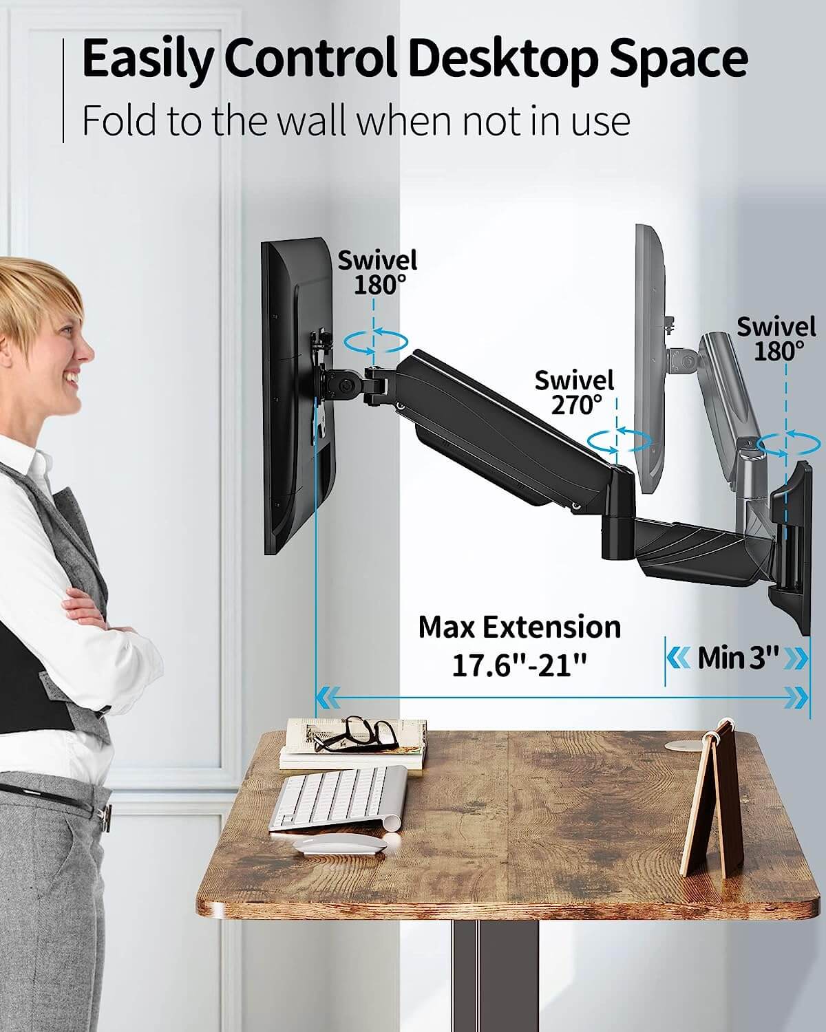 Single Monitor Wall Mount For 17"-32" Monitors MU2007