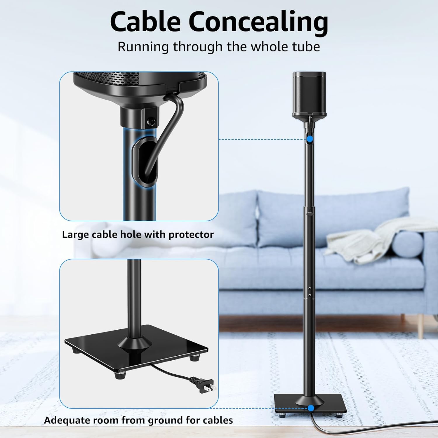 MOUNTUP Universal Adjustable Height Speaker Stand MU9134