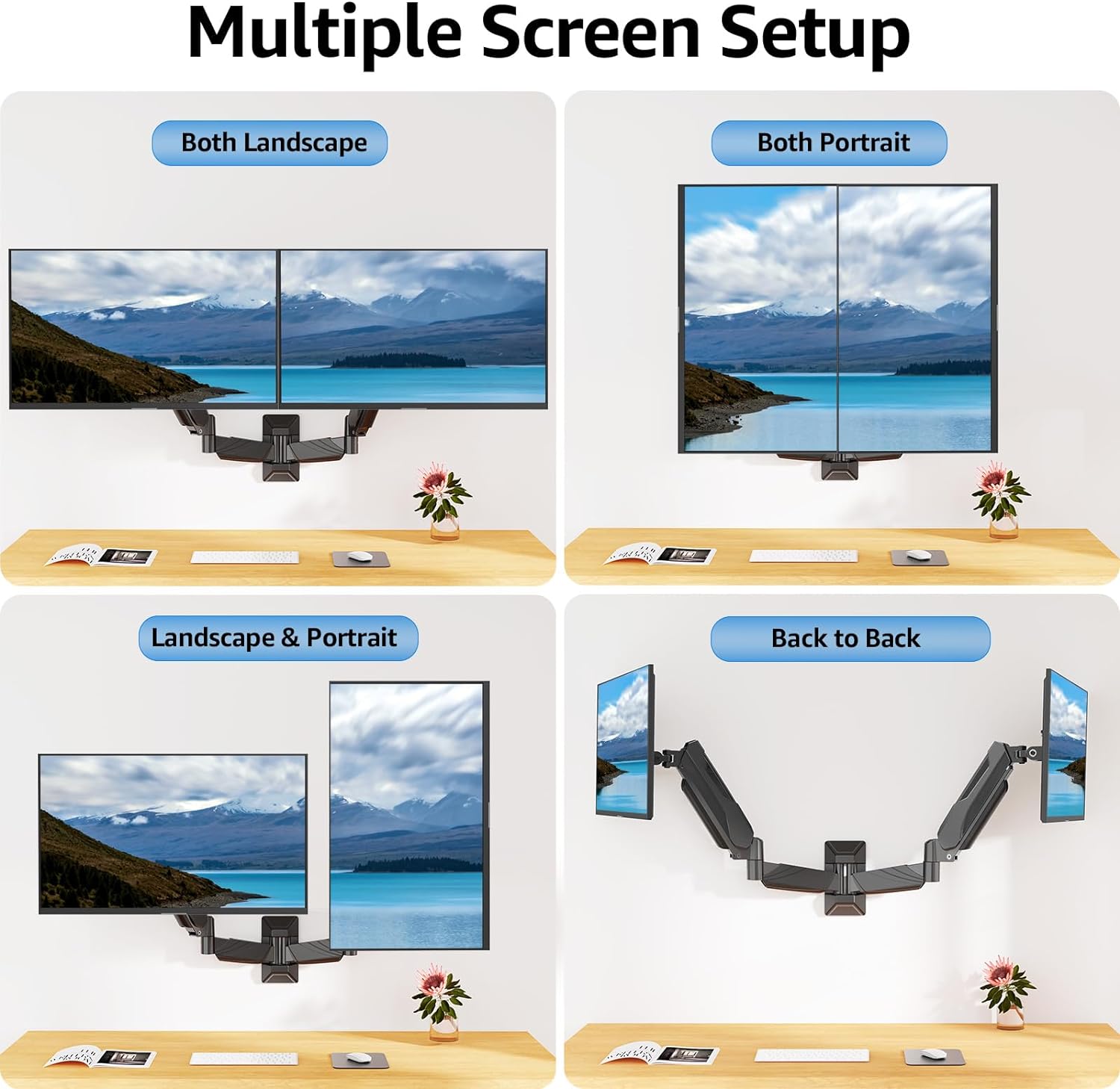 Dual Monitor Wall Mount for 17" -32'' Monitors MU2008