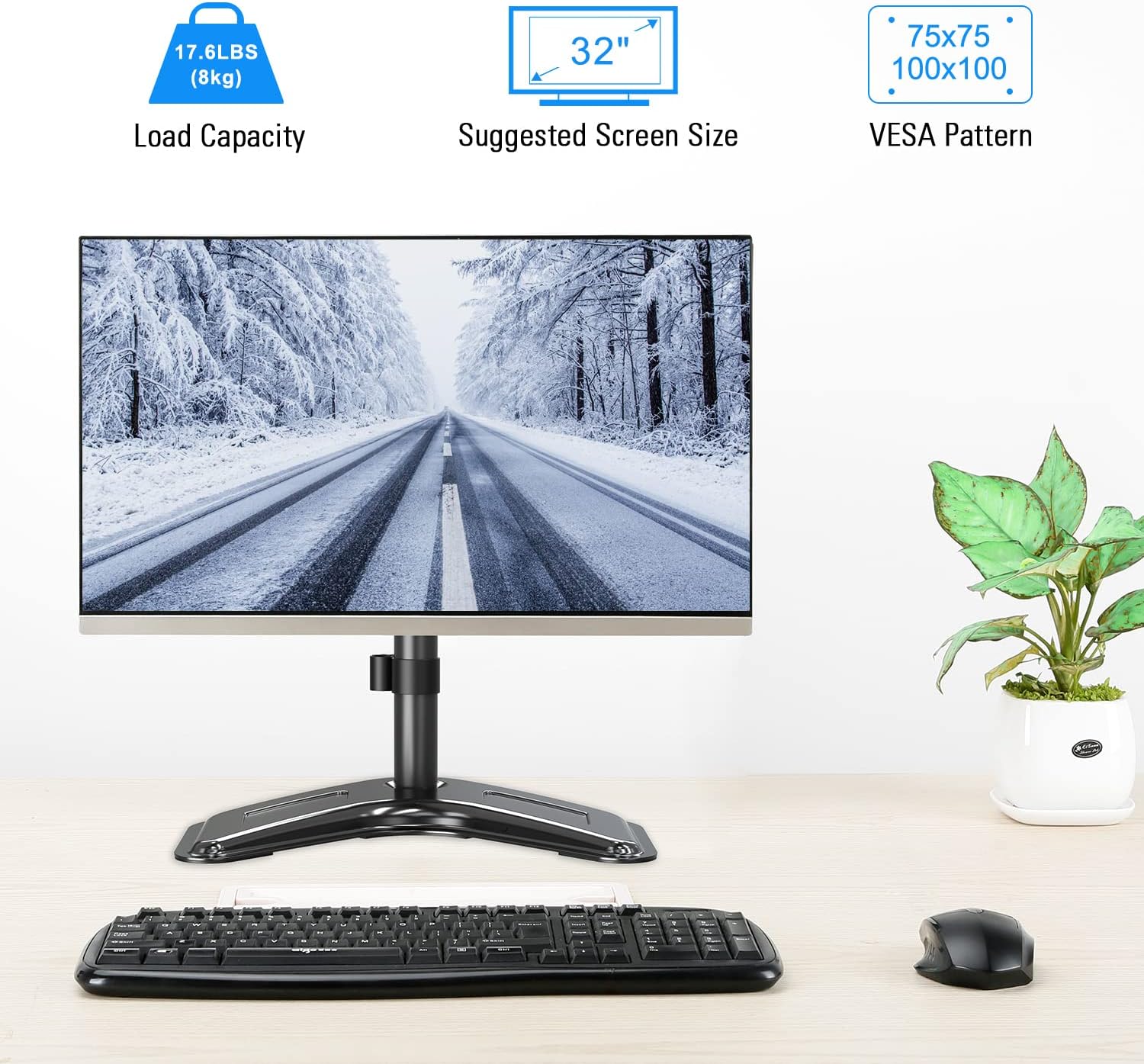 Single Monitor Desk Stand for 13''-32'' Monitors MU0023