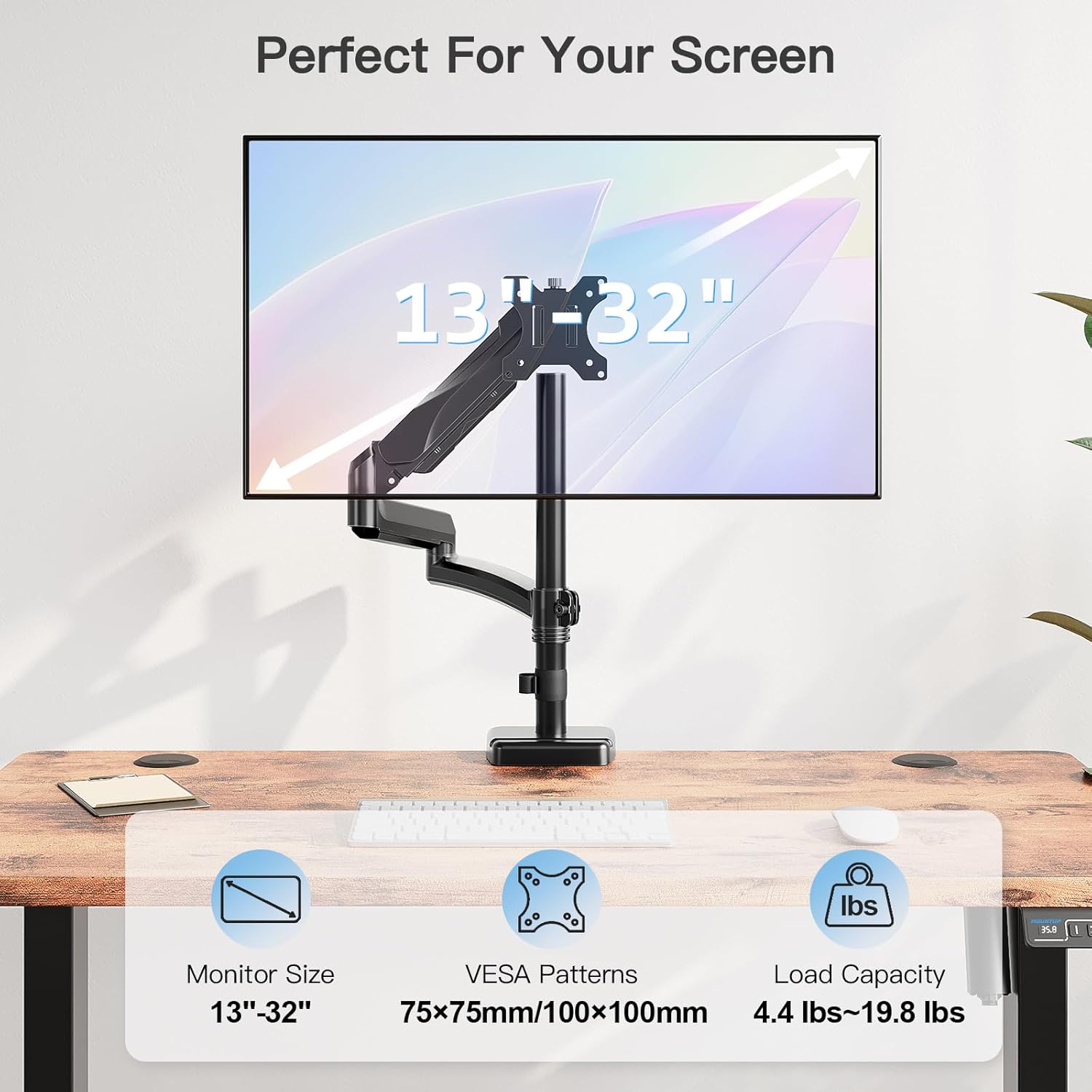 Soporte de escritorio para monitor único para monitores de 17''-32'' MU0025-MA09