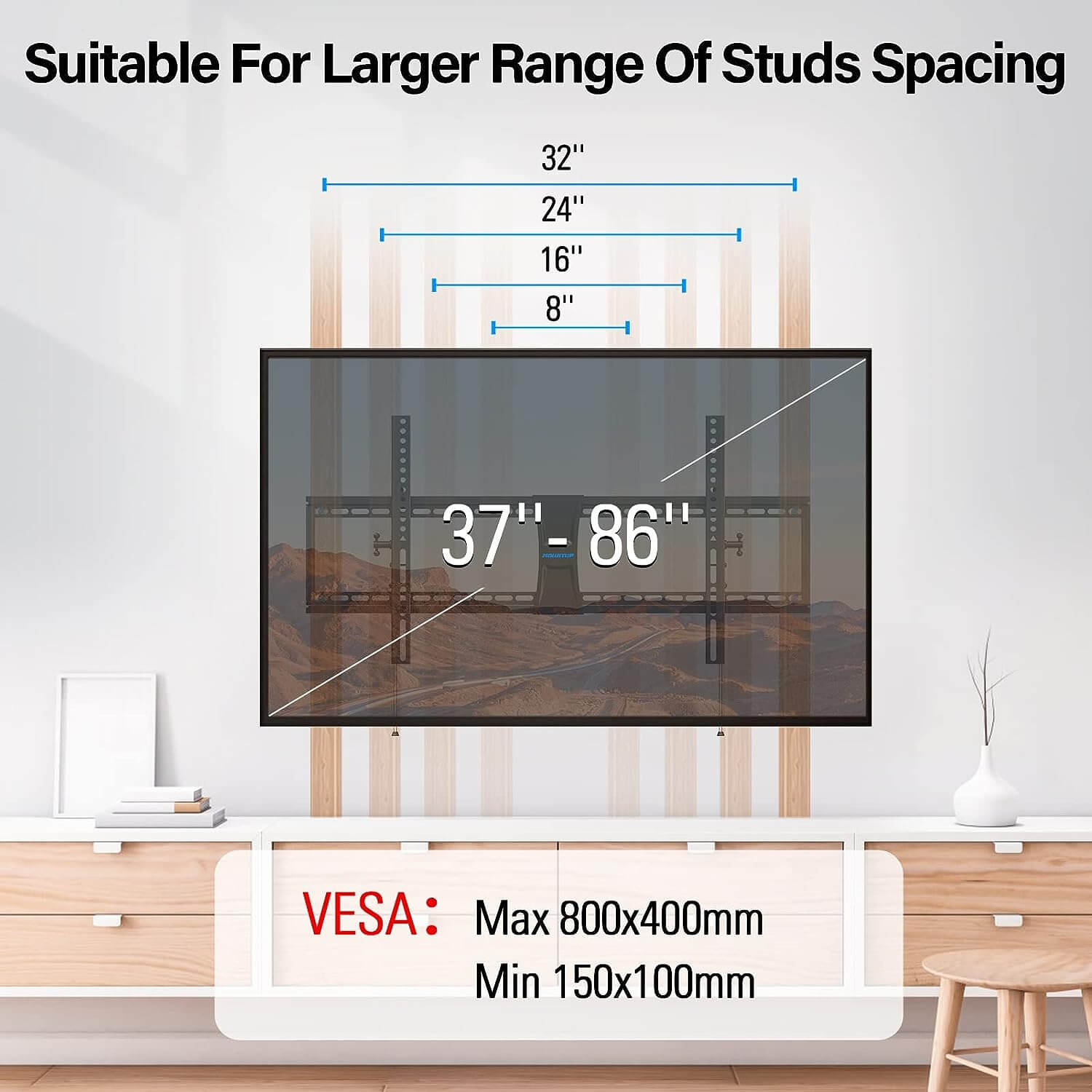 Neigbare TV-Wandhalterung für 37-Zoll-86-Zoll-Fernseher MU0017