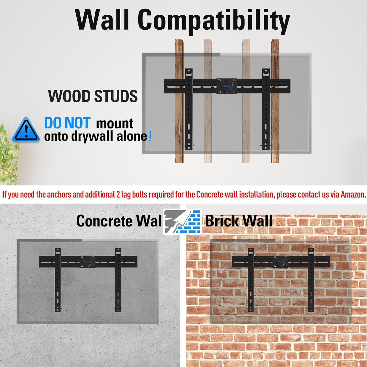 MOUNTUP Ultra Slim TV Wall Mount for 37''-80" TVs MU0063